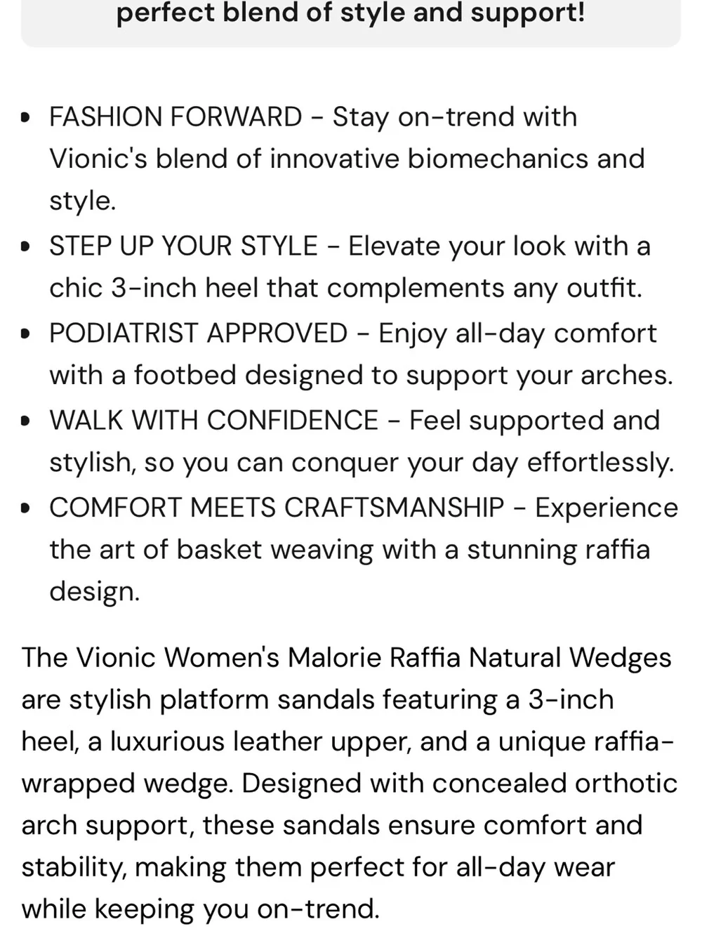 Vionic Malorie Wedge Slide Raffia Sandal - Black and Brown Comfort Travel 9.5M